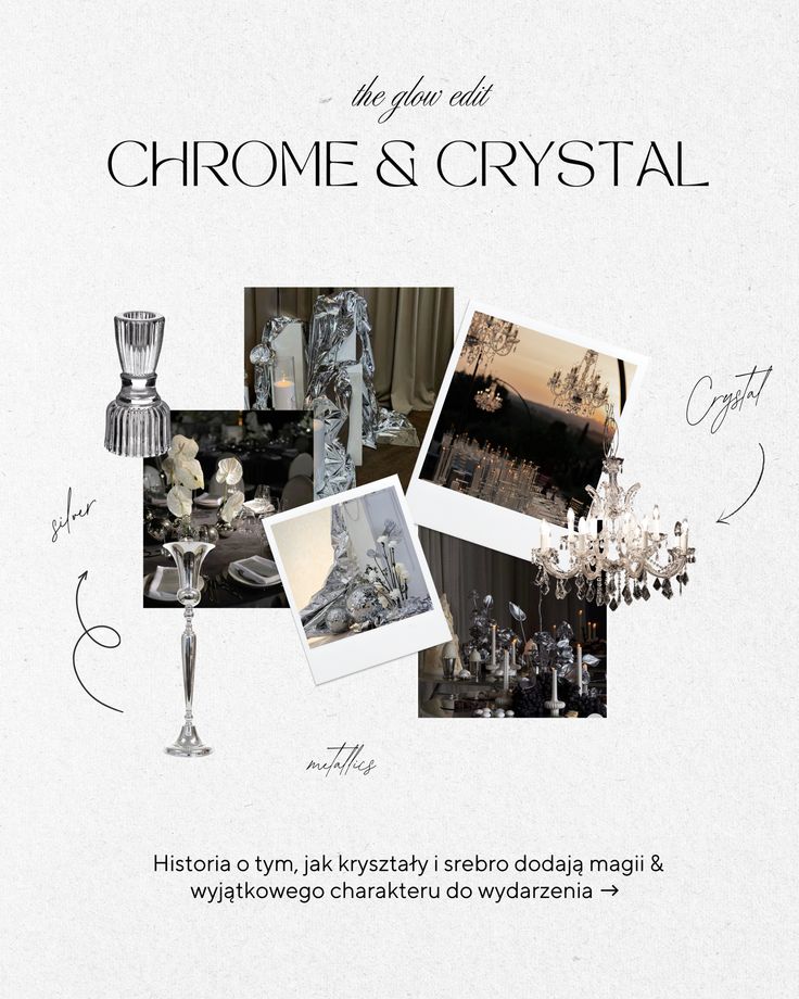 Moodboard chrome et cristal